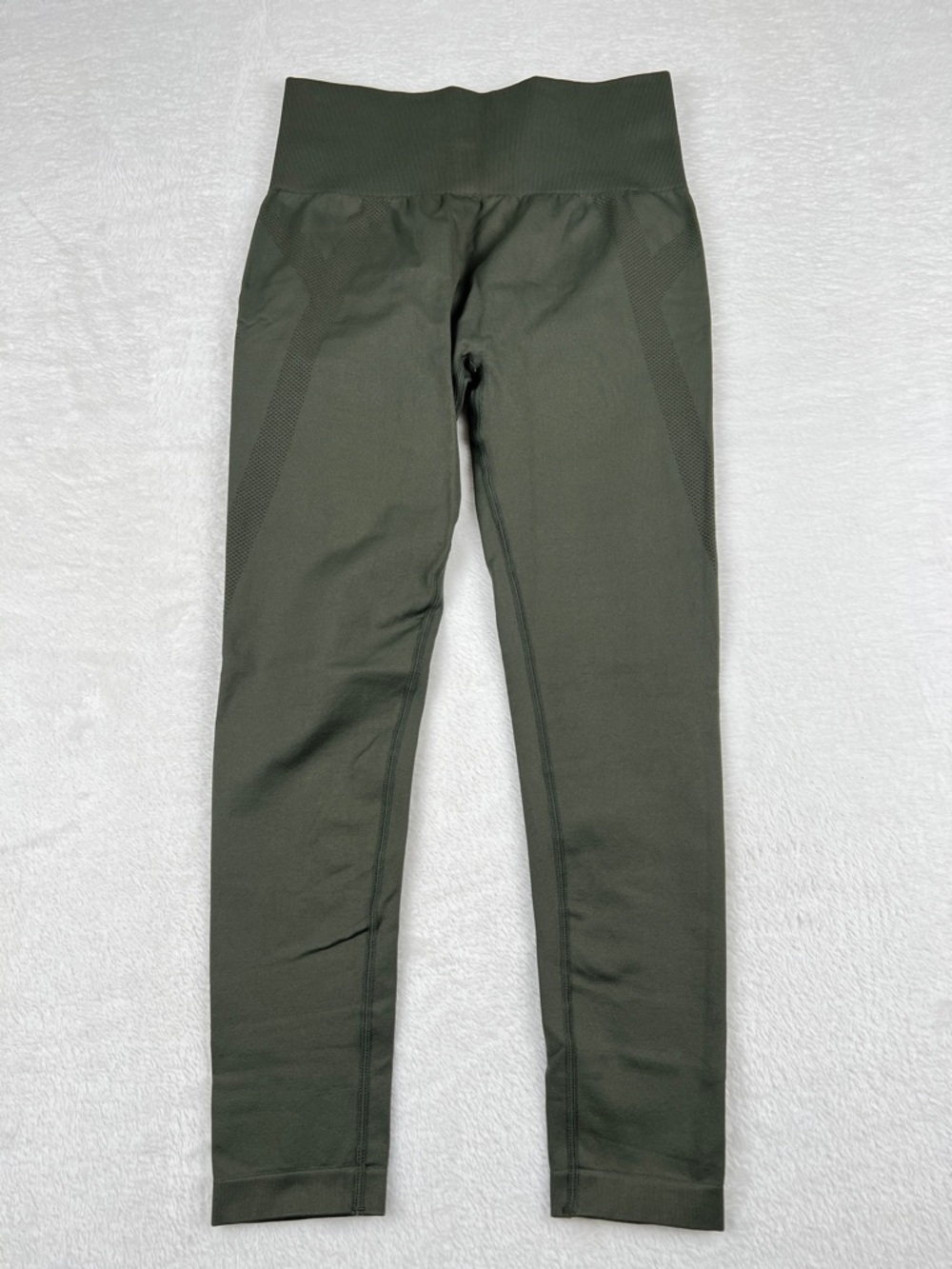 Halara OneForm Seamless Flow High Waisted Ruched 7/8 Leggings Green L